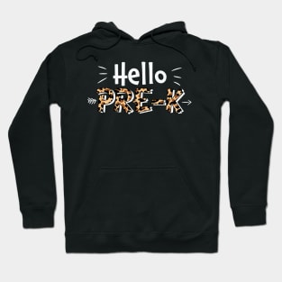 Hello Pre-K Back To School Leopard Print Matching Kindergarten Gift Hoodie